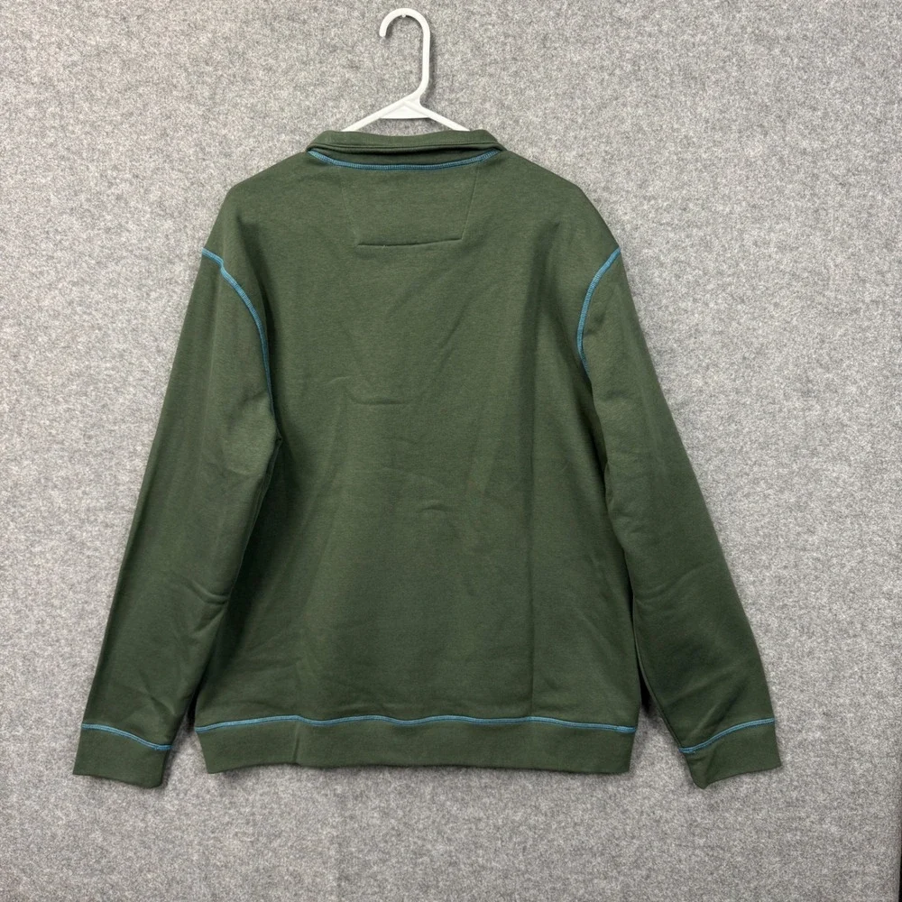 Robert Graham Fulham‎ Mens Deep Forest Green Quarter Zip Pullover Sweatshirt L